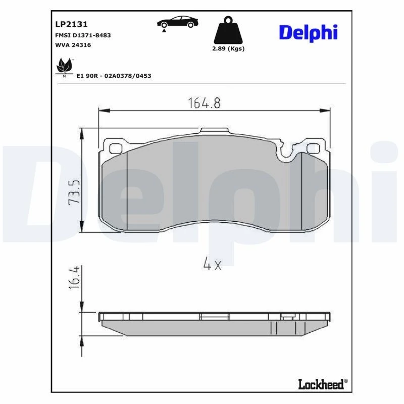 Image of DELPHI Brake pad set DELPHI LP2131