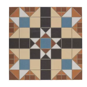 Image of Wickes Dorset Marron Patterned Ceramic Tile 316 x 316mm