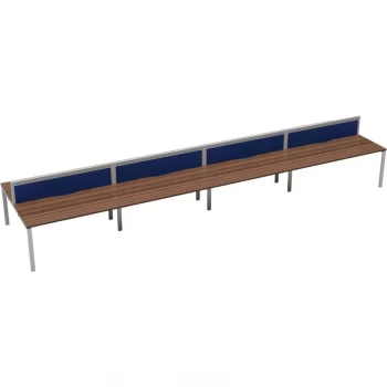 Image of 8 Person Double Bench Desk 1600X780MM Each - White/Dark Walnut