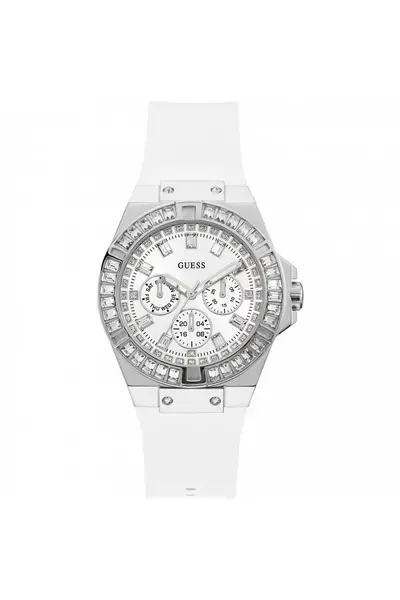 image of Guess Venus Stainless Steel Fashion Analogue Quartz Watch - Gw0118L3 Silver