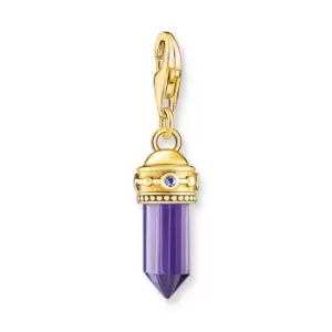 THOMAS SABO Gold Plated Imitation Amethyst Hexagon Charm