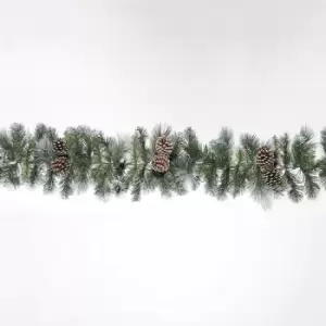 image of Snowtime - Christmas Garland Decoration 270CM x 25CM Xmas Fireplace Mantel Tree Pine Green