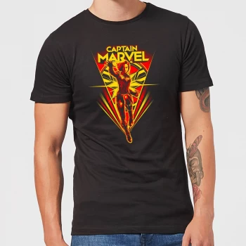 image of Captain Marvel Freefall Mens T-Shirt - Black - 3XL - Black