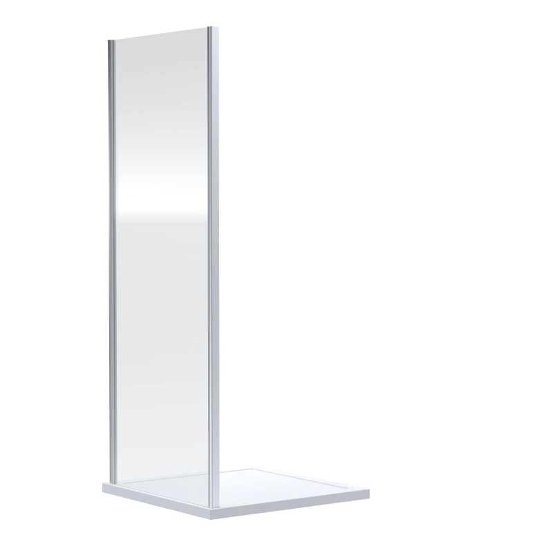 Image of Balterley Ruwa 6mm Toughened Safety Glass Side Panel - 1900 x 700mm - Chrome Silver