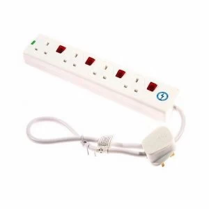 image of SMJ 4 Gang Surge Protected Switched Extension Lead 0.75m White