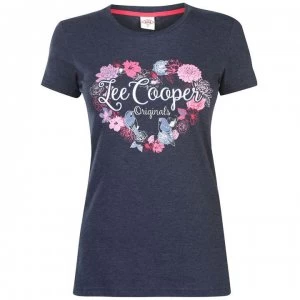 image of Lee Cooper Classic T Shirt Ladies - Navy Marl