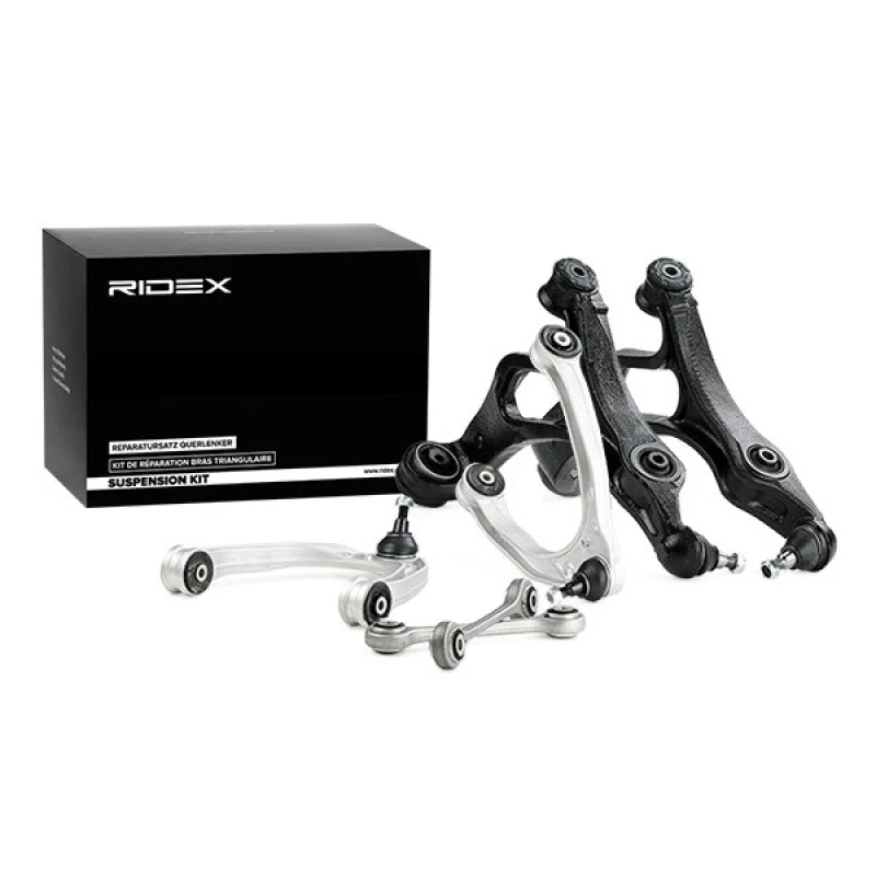 Image of RIDEX 772S0053 Control arm repair kit Front Axle Left, with accessories Suspension Kit (772)