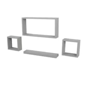 image of Hudson set of 4 wall cubes -light grey