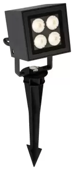 Image of LED 4 Light Outdoor Wall Light & Spike Spot Graphite IP54