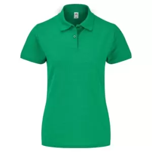Image of Fruit Of The Loom Womens Lady-Fit 65/35 Short Sleeve Polo Shirt (M) (Heather Green)