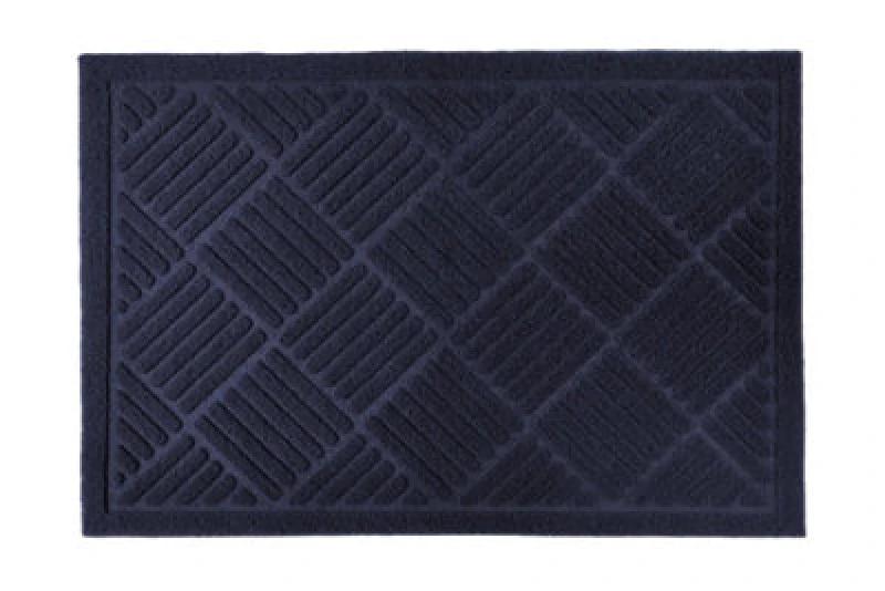 Image of Emma Barclay Cross Hatch Anti Slip Mat Blue 60X40Cm