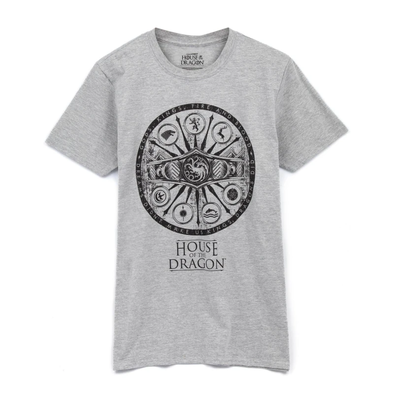 Image of Game Of Thrones Game Of Thrones Men Short Sleeved T-Shirt in Grey Size: Medium Grey M Male 5060977370631