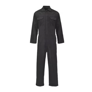 image of Coverall Basic 2XL with Popper Front Opening Polycotton Black