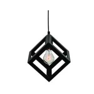 Image of Chania Cube Ceiling Pendant 1 Light Metal Black