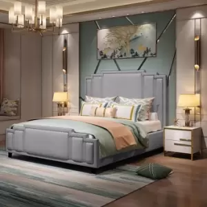 Image of Elixa Bed King Plush Velvet Grey