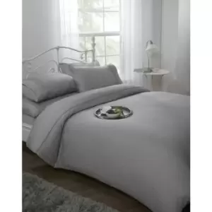 Image of Ritz Duvet Cover Set 300TC 100% Cotton Silver Sating Bedding Double