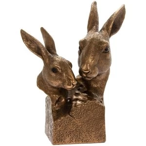 image of Reflections Bronzed Hare Bust Ornament By Lesser & Pavey