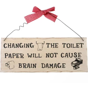Image of Changing The Toilet Paper Hanging Sign
