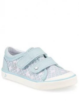 Image of Start-rite Girls Magic Canvas Strap Plimsoll, Blue, Size 7.5 Younger