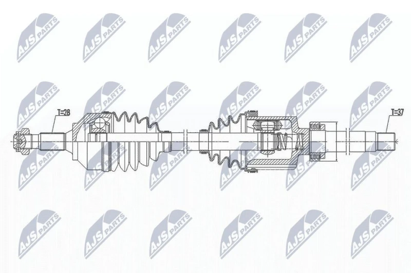 Image of NTY NPW-CT-099 Drive shaft Front Axle Right Drive Shaft (13)