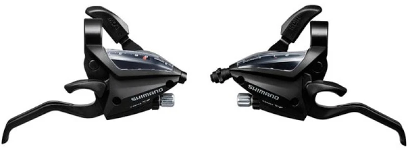 Image of Shimano ST-EF500 EZ Fire Plus STI Lever Set 8-SPEED TRIPLE Black - Cycles UK