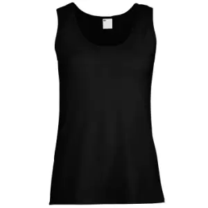 Image of Womens/Ladies Value Fitted Sleeveless Vest (XX Large) (Jet Black)