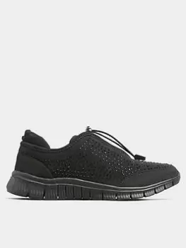 Image of Yours Titania Gem Trainer - Black, Size Eee, Women
