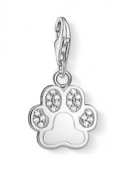 image of Thomas Sabo Sterling Silver and Cubic Zirconia Charm Club Paw Charm, One Colour, Women