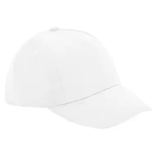 image of Beechfield 5 Panel Organic Cotton Baseball Cap (One Size) (White)