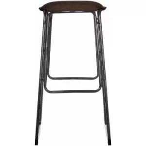Image of Dalston Mocha Bar Stool with Gunmetal Legs - Premier Housewares