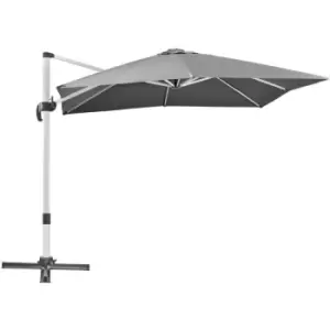 image of Outsunny 3 x 3(m) Cantilever Roma Parasol Garden Umbrella with Cross Base Grey - Grey