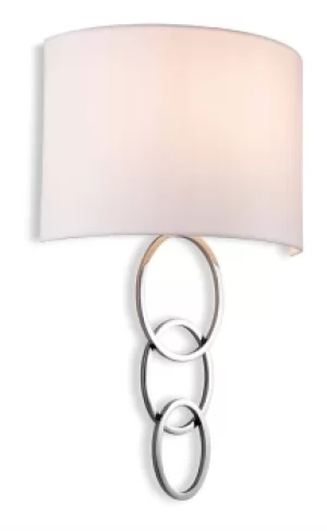 Image of Conrad 1 Light Indoor Wall Light Chrome, Cream Shade, E27