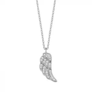 Image of Angel Whisperer Silver Cubic Zirconia Angel Wing Necklace