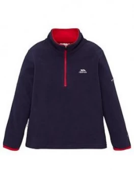 Image of Trespass Sybil 1/4 Zip Fleece - Navy/Pink, Size 11-12 Years
