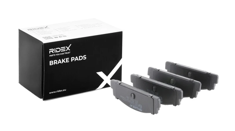 Image of RIDEX 402B0714 Brake pad set Rear Axle, not prepared for wear warning indicator Brake Pad Set,disc brake (402)