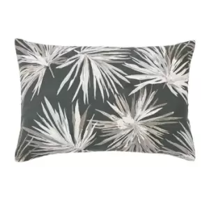 Image of Harlequin Luminance Embroidered Cotton Cushion - Grey