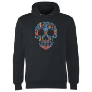 Image of Coco Skull Pattern Hoodie - Black - S