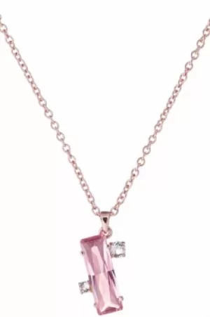 image of Ted Baker Ladies Rose Gold Plated Blaeke Crystal Baguette Necklace TBJ1388-24-07