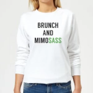 Image of Brunch and Mimosass Womens Sweatshirt - White - XS