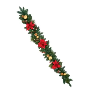 image of Premier Deluxe Poinsettia Garland