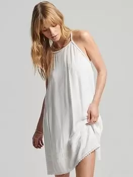 Image of Superdry Vintage Beach Cami Dress - White, Size 10, Women
