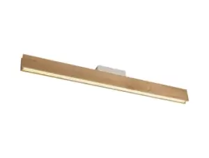 Image of Linear Ceiling, 2 x 18W LED, 3000K, 1528lm, Medium Oak, Matt White