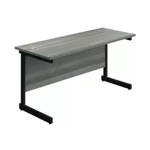 Image of Jemini Rectangular Single Upright Cantilever Desk 1800x600x730mm Grey