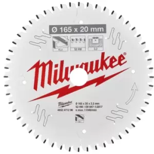 Image of Milwaukee Aluminium Cutting Circular Saw Blade 160mm 52T 20mm