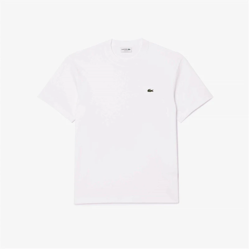 Image of Lacoste White Classic Fit Cotton Jersey T-Shirt White Male XL 210465UK