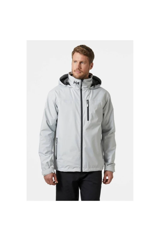 Image of Helly Hansen Mens Crew Hooded Midlayer Jacket 2 - Grey Fog, Grey Size XL Men Grey W5N7I Male XL