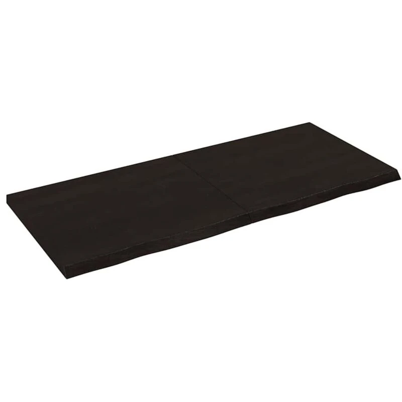 Image of Vidaxl Wall Shelf Dark Grey 140X60X4cm Treated Solid Wood Oak, Brown 363826
