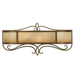 Image of 2 Light Indoor Wall Light Bronze with Oak Glass, E14