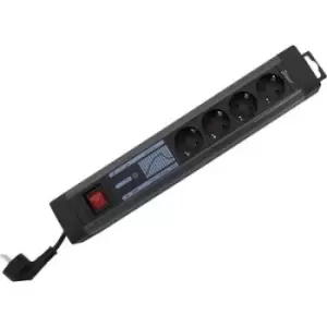 image of REV 0015462513 Power strip (+ switch) 4x Black PG connector