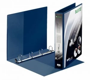 image of Leitz Prem SoftClick Pres Binder A4 4 D-Ring 30mm BL PK6